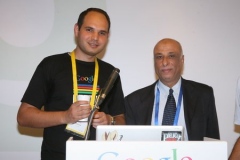 21To the right Engineer Khattab  Omar  Abuisbae at "Google Convention of Year 2012 , Amman City, Jordan"  Photo.