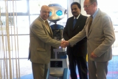 FROM LEFT TO RIGHT,  ENGINEER KHATTAB OMAR ABUISBAE AND FRIEND OF MINE MR. ROBERT WHO INVENTED THIS ROBOTIC.